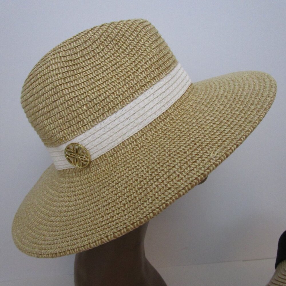Hat Visor Natural Faux Straw Vaca Sun Protec - Picture 5 of 16